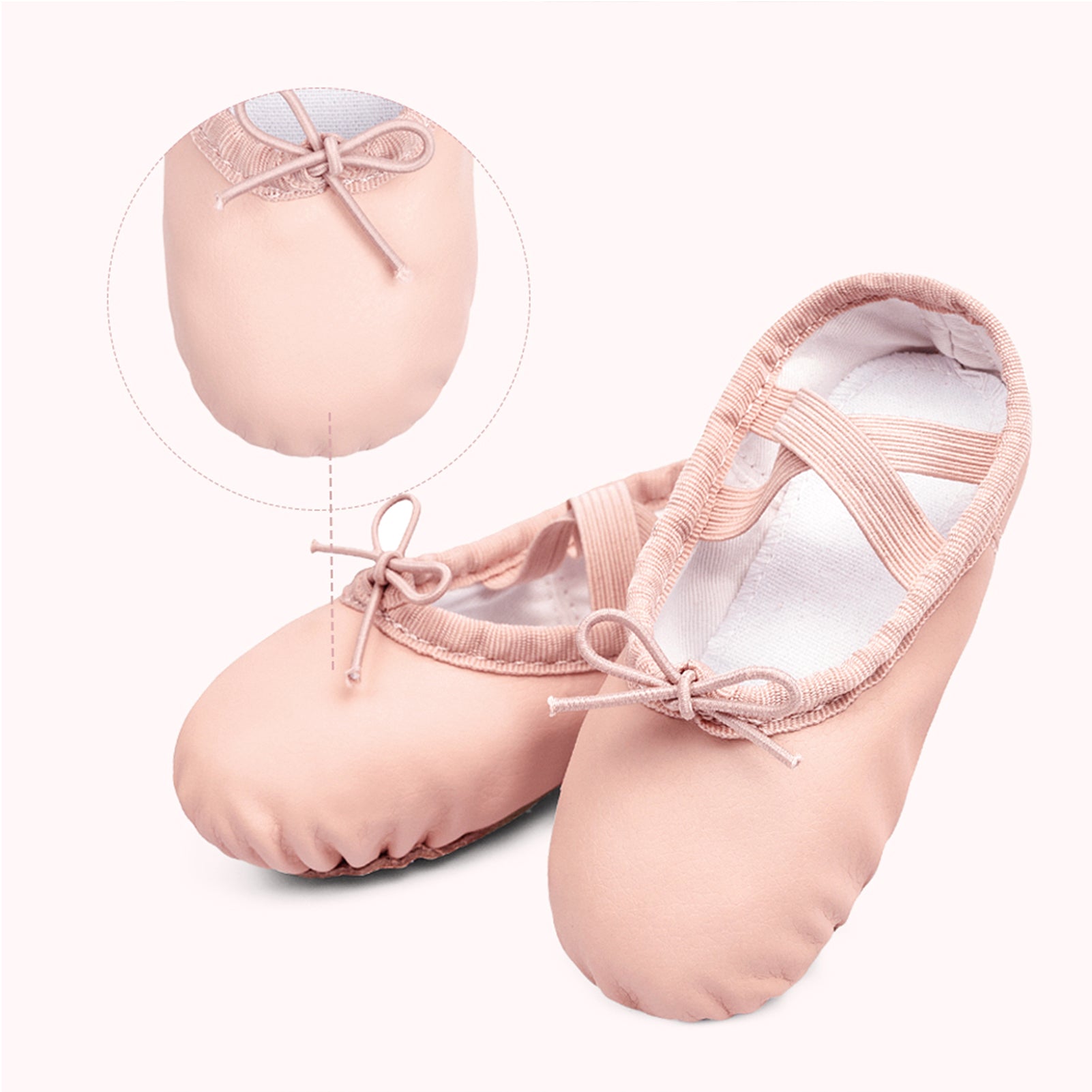 detail pink ballet shoes for girls