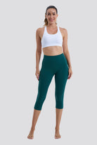 capri leggings for women green