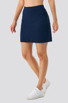 front view blue hiking skirt