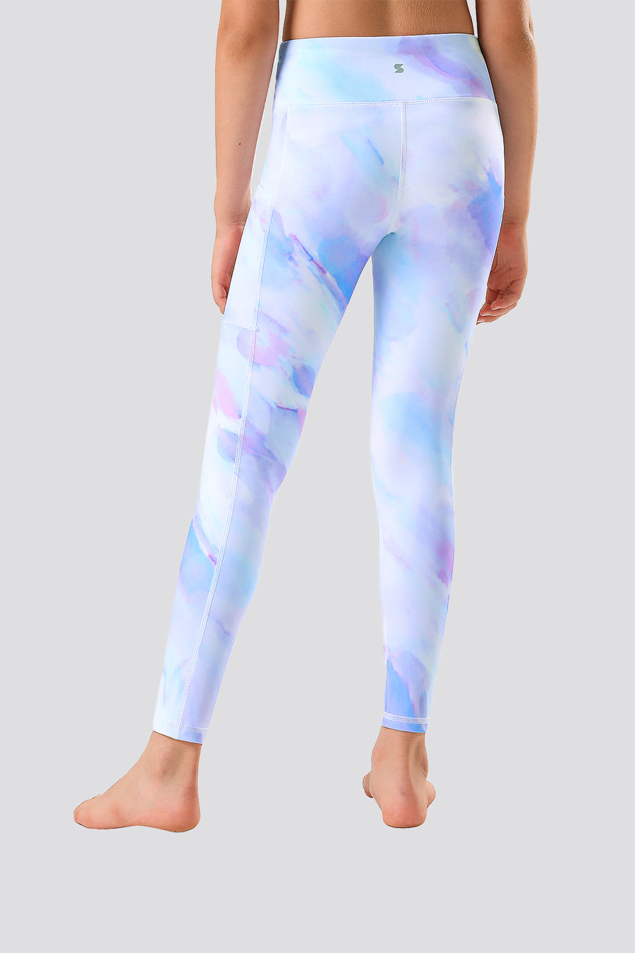 Girls leggings Lilac Sky back view