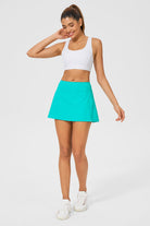 pleated tennis skirt Turquoise full-body