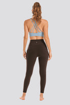 Women Workout Leggings Coffee back view