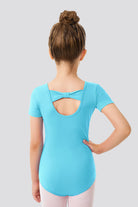 Back view blue leotard toddler