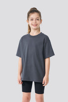 Charcoal girls oversized t-shirt front view