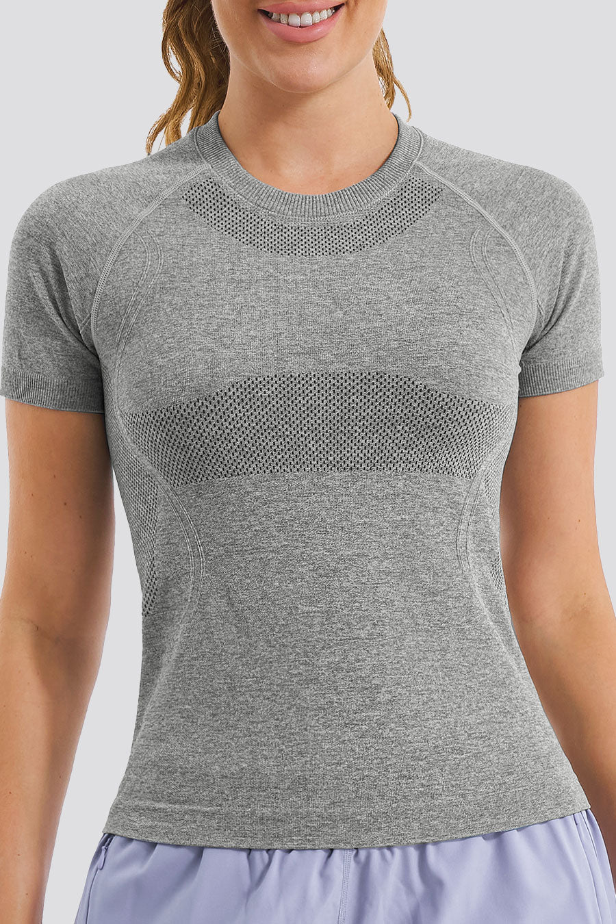 Grey best yoga clothes front view