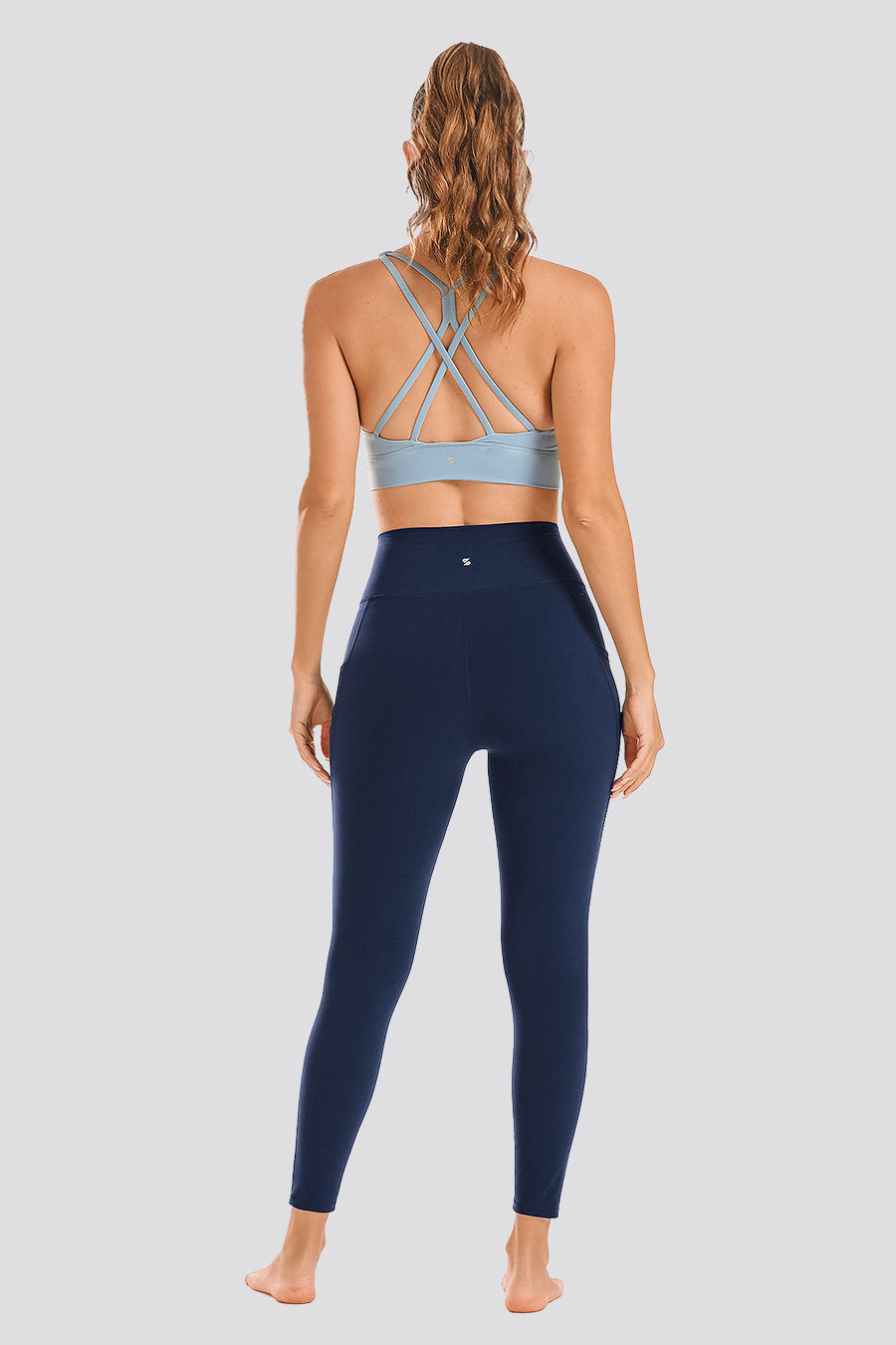 Women Workout Leggings Navy back view