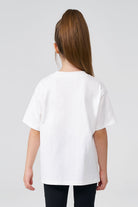 White girls oversized t-shirt back view 