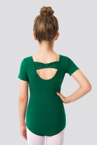 Back view green leotard toddler