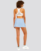 pleated tennis skirt blue back view