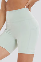 mint green yoga shorts