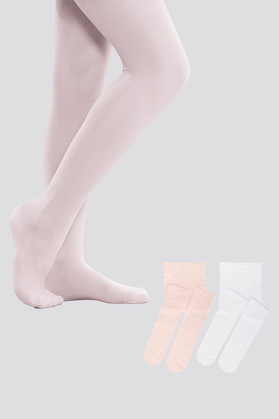 ballet tights white pink side view