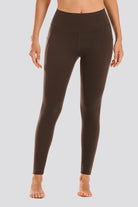 Women Workout Leggings Coffee front view