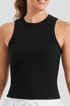 Black womens tank tops front view 