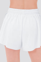 Back view of white butterfly shorts