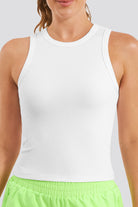 White womens tank tops front view 