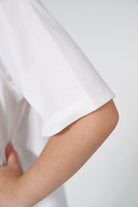 White girls oversized t-shirt front view  detail