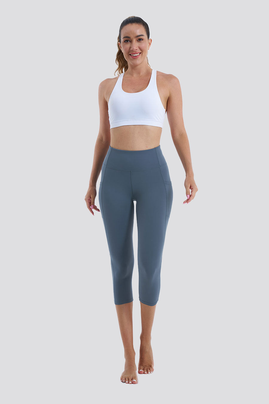 blue capri leggings