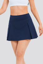 Navy tennis skirt detail