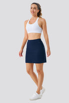 full-body blue hiking skirt