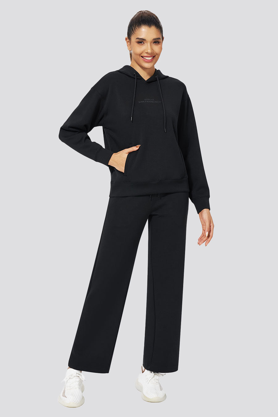 Black womens loungewear front view 