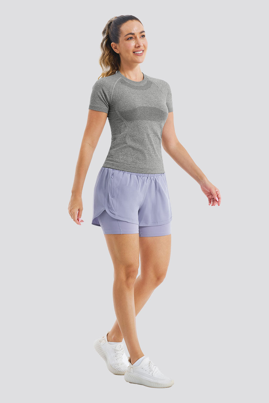 Grey best yoga clothes side view