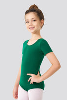 short sleeve leotard green side view