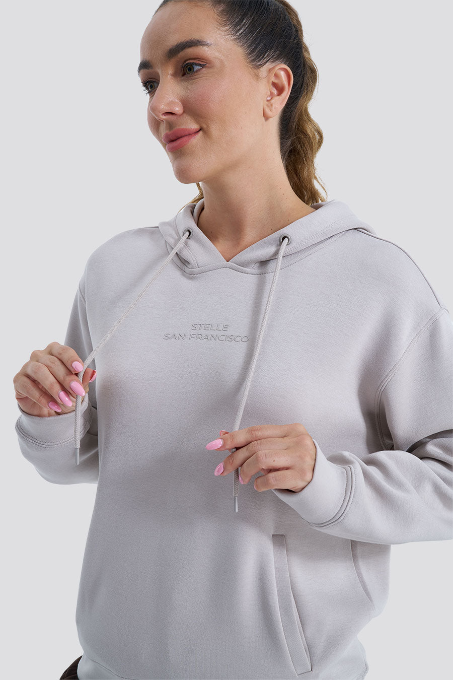 Oat Milk sports hoodies side view