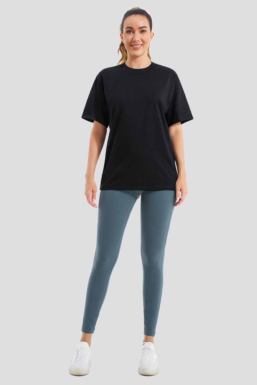 Black womens cotton t-shirts full-body