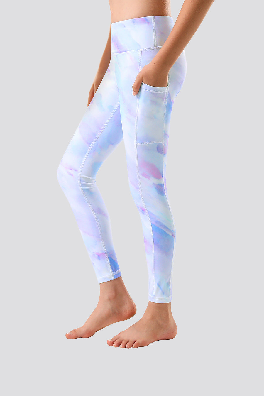 Girls leggings Lilac Sky side view