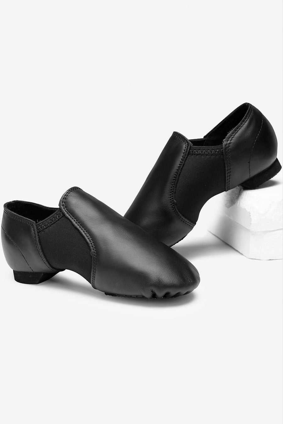 Black jazz shoes for girls top view