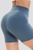 Yoga Shorts with Pockets  Grey Sage back view