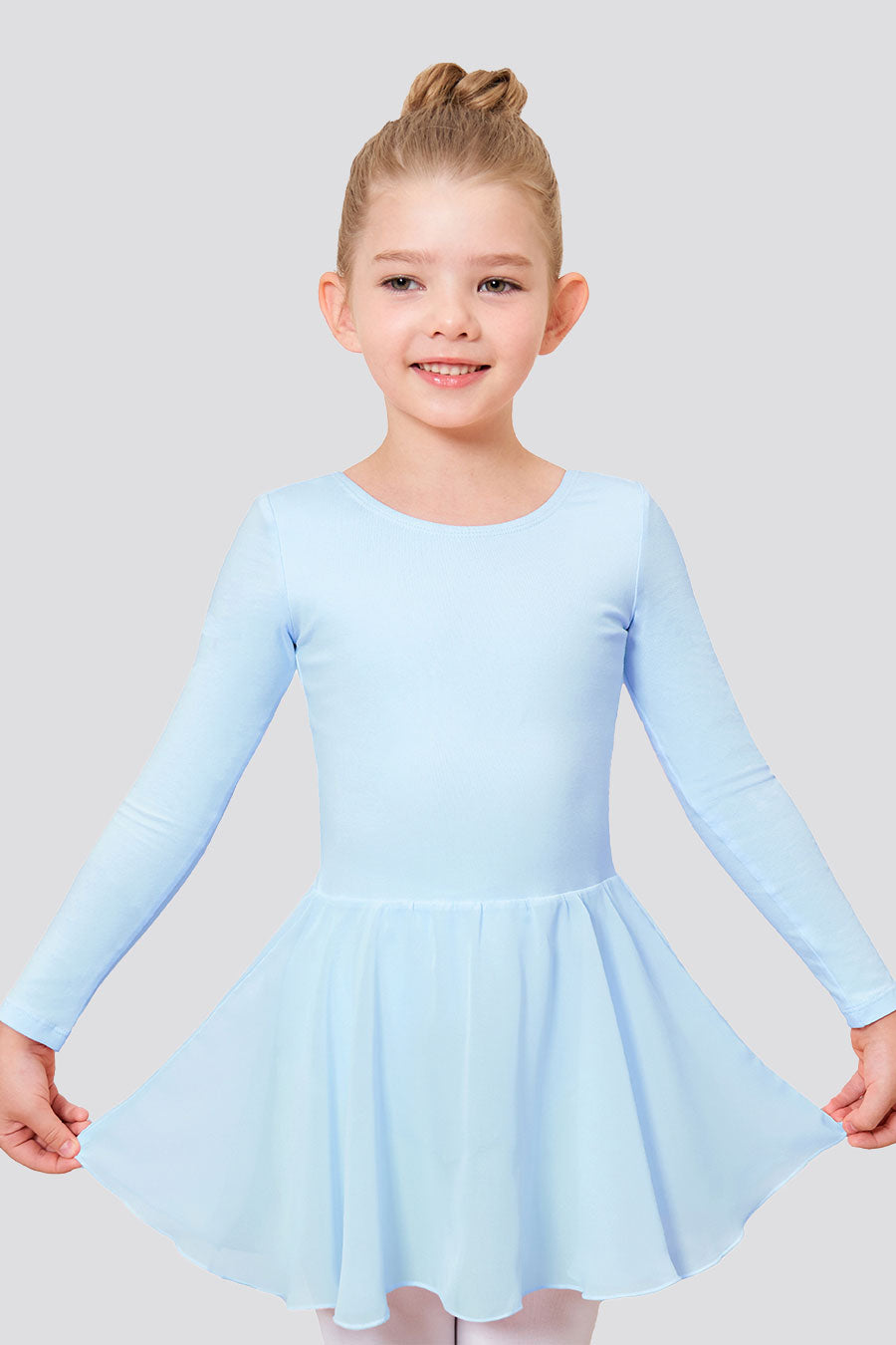 girls long sleeve dance dress blue