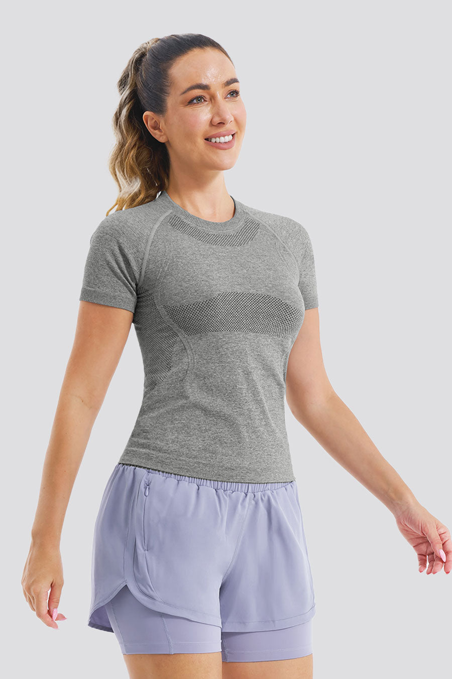 Grey best yoga clothes side view