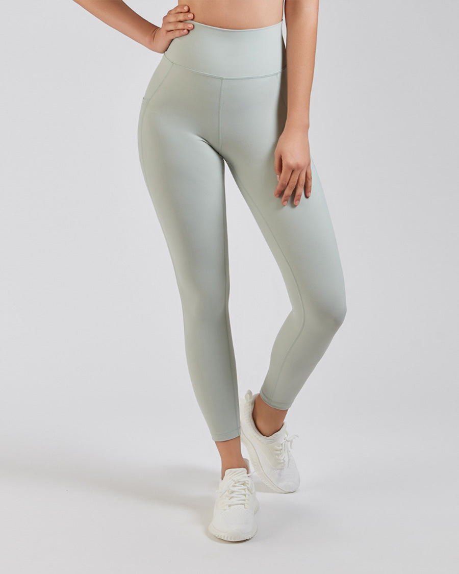 Women Yoga Pants Mint Green front view