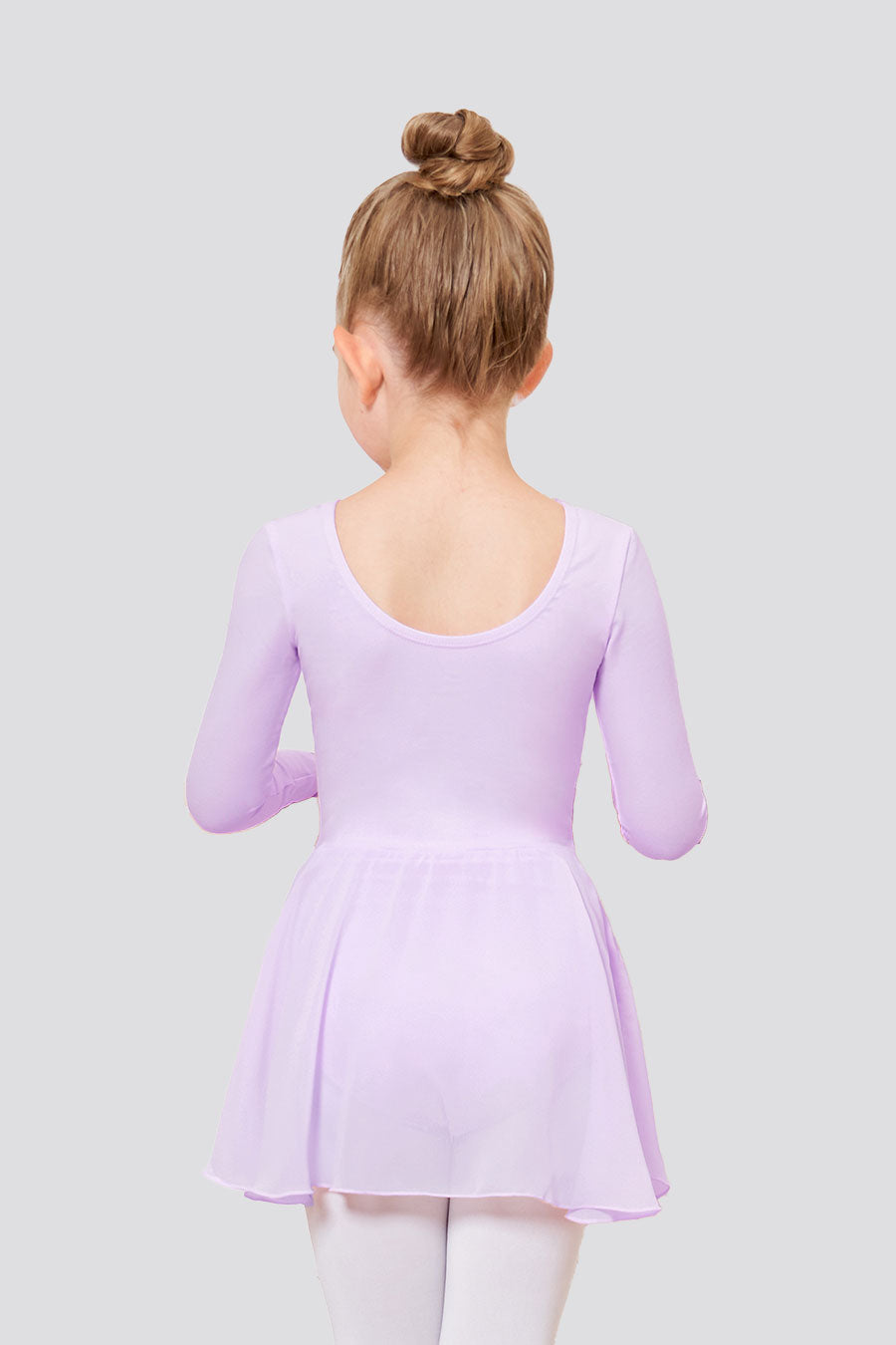 back view girls long sleeve dance dress purple 