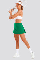 pleated tennis skirt Evergreen side view 