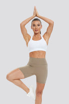 Yoga Shorts with Pockets stone color