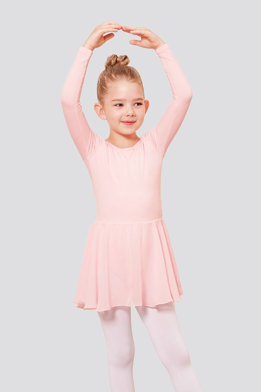 Front view pink leotard for girls