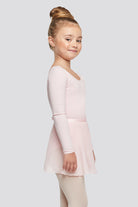 Side view pink toddler ballet outfit for girls