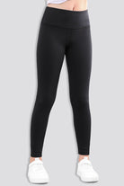 girls athletic pants black front