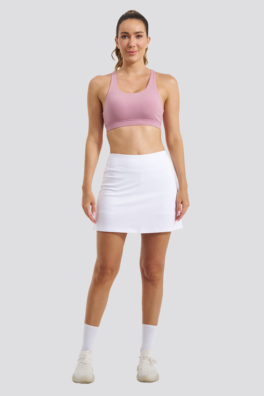 White tennis skirt full-body