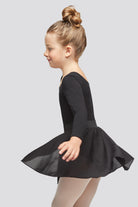 Side view black toddler ballet outfit for girls