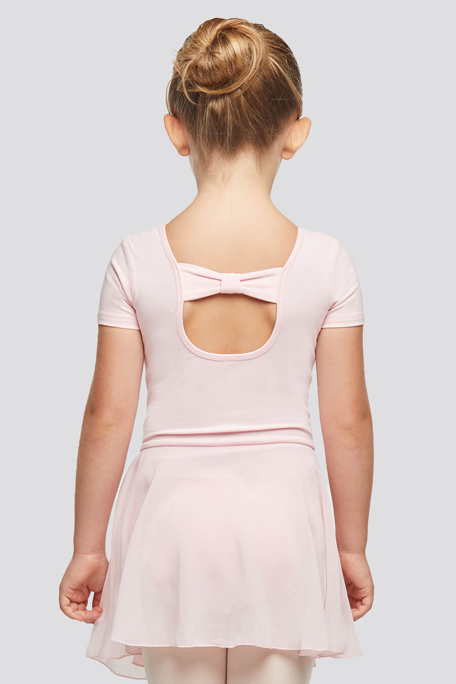 Back view pink leotard toddler