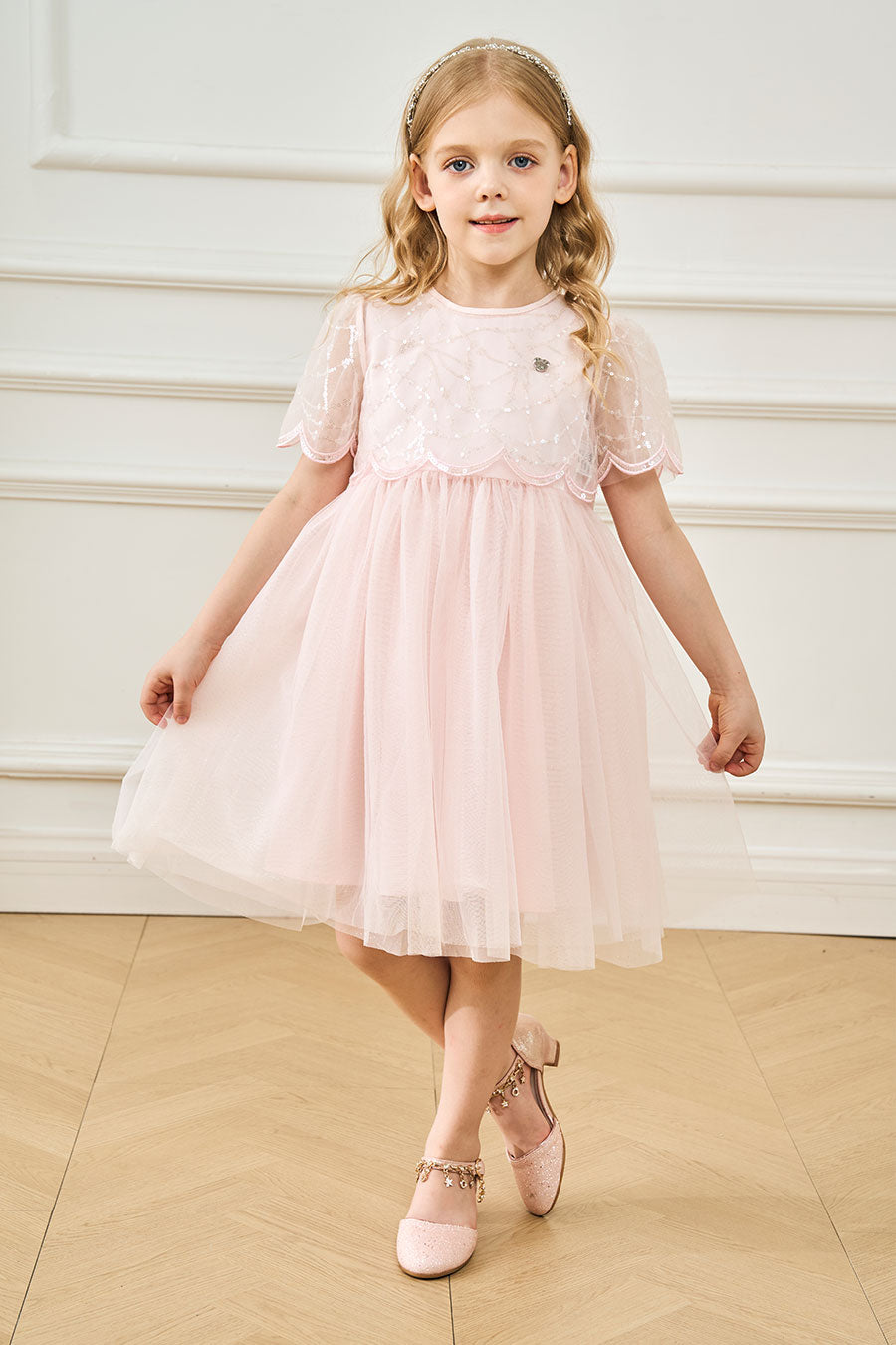 pink girl dress shoes full-body 