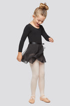 Side view black toddler ballet outfit for girls