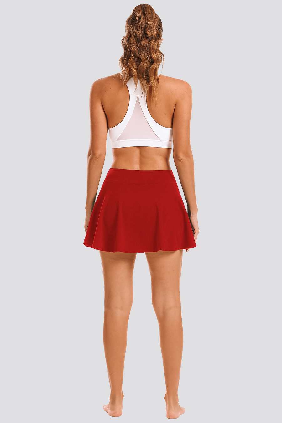 Red tennis dress back view