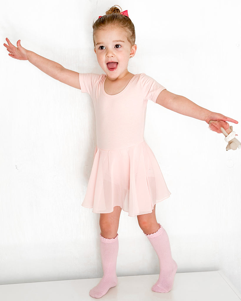 Full-body pink leotard toddler