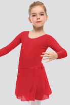 leotards for toddlers red front view