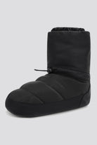 Black ballet warm up booties side view