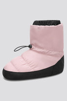 Pink ballet warm up booties side view